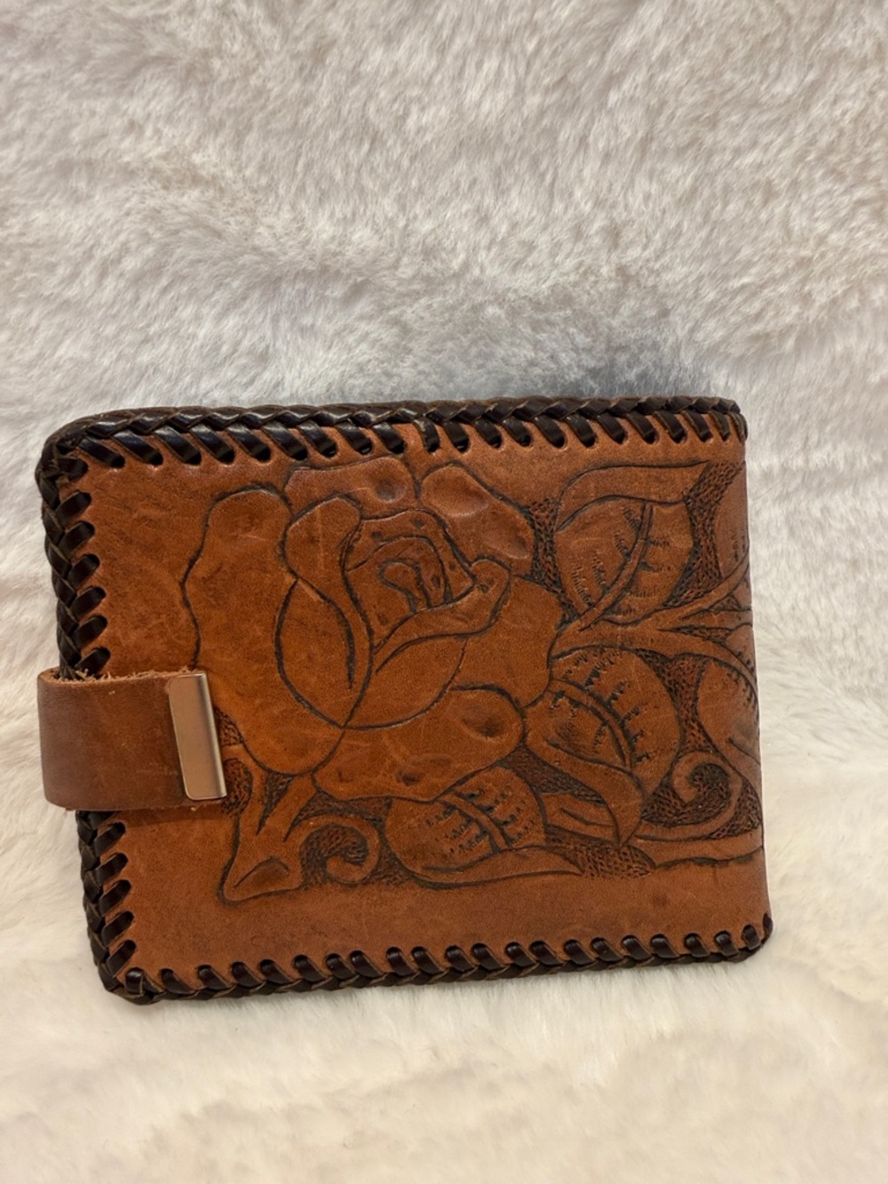 Vintage Hand-Tooled Leather Wallet | Floral Western Boho | Multi-Compartment